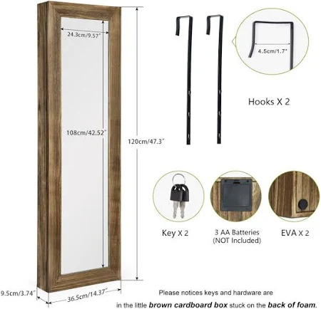Elegant Hanging Jewelry Storage Mirror for Space Saving Solutions - Maximize Storage with Customizable Mirror Jewelry Wall Cabinet by Richpack - shopping (4)