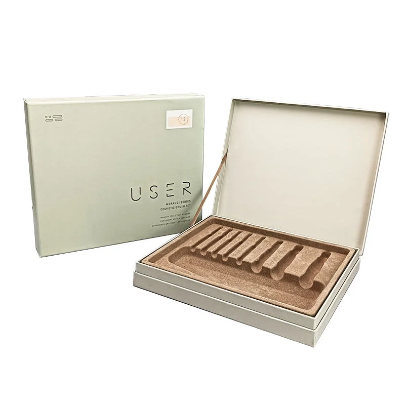 Custom Logo Recyclable Skincare Brush Set Box Packaging Luxury Cosmetic Makeup Gift Packaging Paper - 主图 001