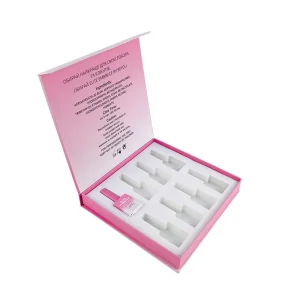 Customized Cardboard Pink Nail Polish Cosmetics With Brand Logo Magnetic Hanrdcover Paper Box - 主图 001
