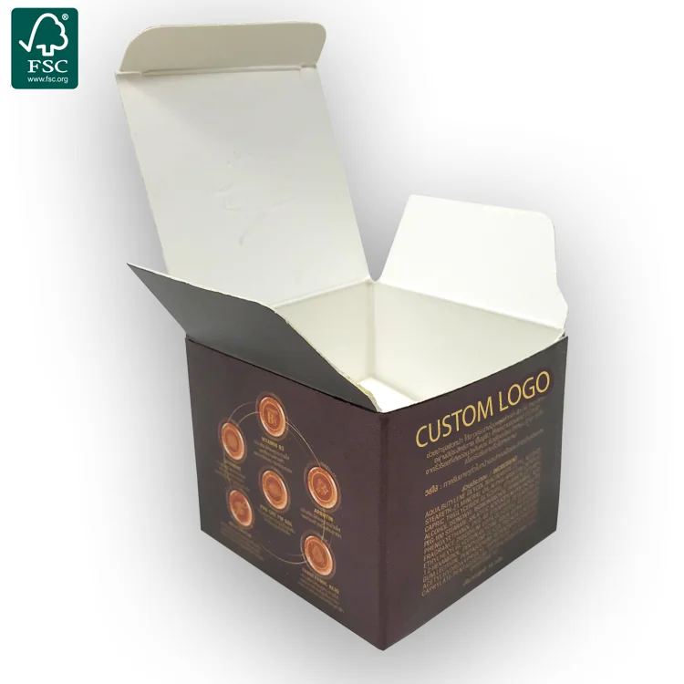 Luxury Silver Paper Square Cosmetic Boxes Packaging For Essential Oil Custom Logo Folding - 主图 004