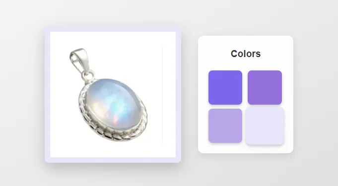 PE jewelry display for moonstone jewelry