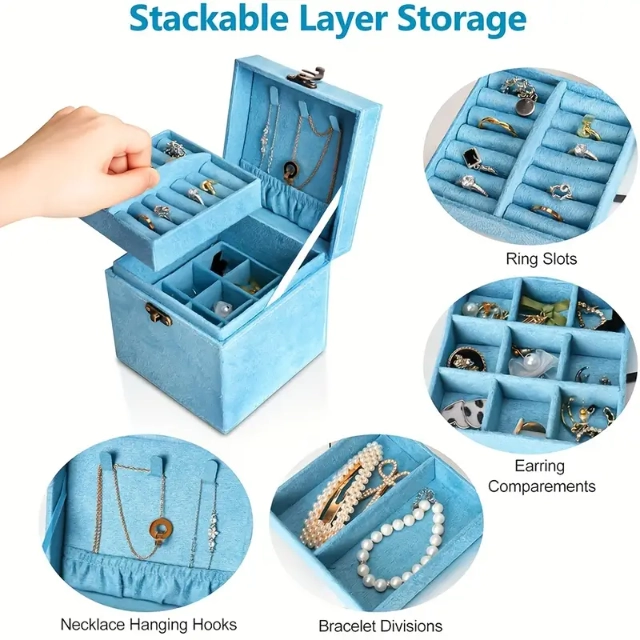 Vintage Blue Jewelry Box: Azure Antiquity, Where Jewels Find Their Vintage Dreamland - blue vintage jewelry box 2 (1)