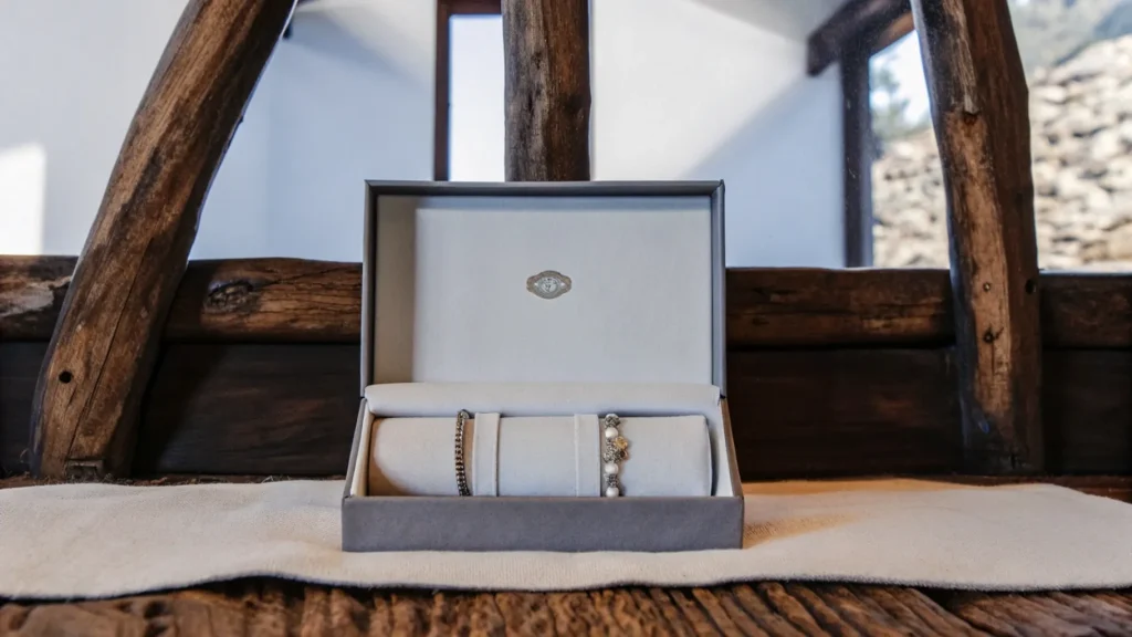 fabric bracelet jewelry box for jewelry barnd ship (1)