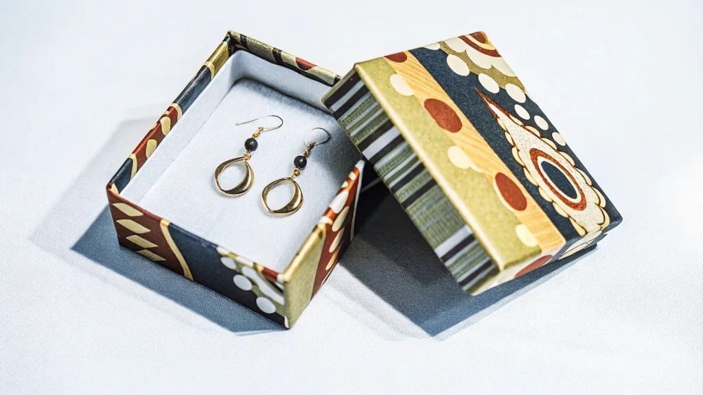 fabric earring jewelry box for retailler sale