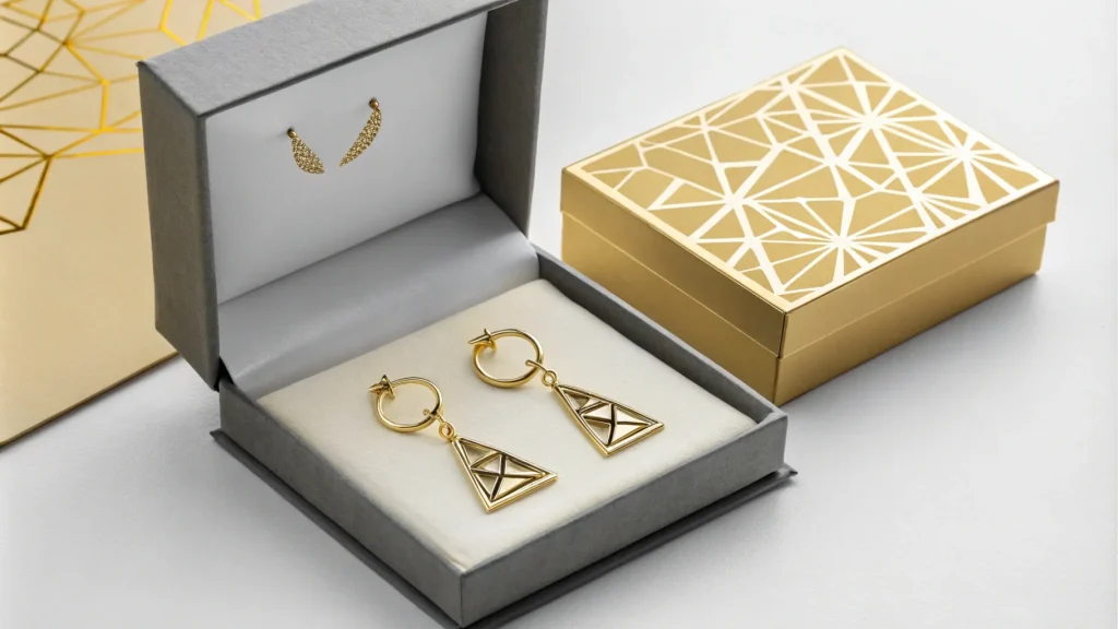 14K Gold Filled Jewellery: Packaging Design and Protection Strategies - gold filled earrings box morden art