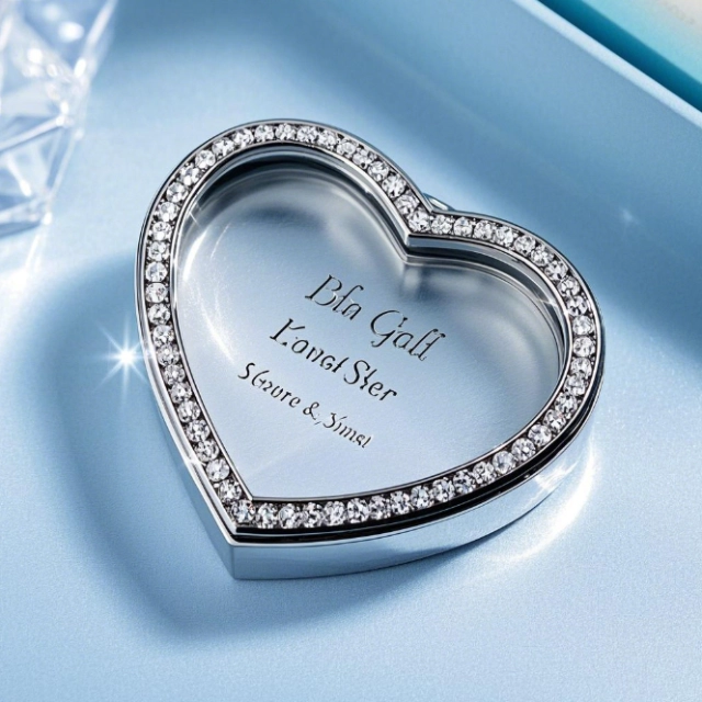 Exquisite Heart Shaped Box Encrusted with Swarovski Crystals - A Lavish Token of Endless Love - heart box shape 2