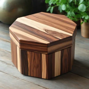 Sturdy Hexagonal Wooden Gift Box - Timeless and Durable Keepsake Container - hexagon wooden box 2