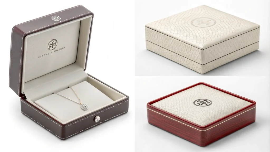 Packaging Finishes: The Ultimate Guide to Elevating Your Brand - jewelry packaging finishes 4 images need to be fo