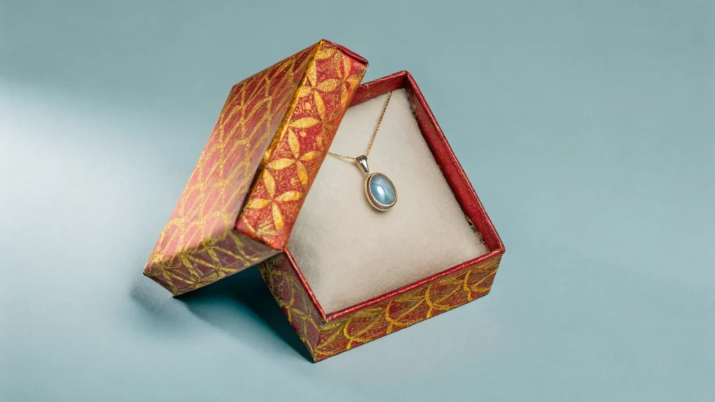 Vintage-Inspired Moonstone Jewellery Packaging: A Retro Revival - paper jewelry box moonstone jewelry inside