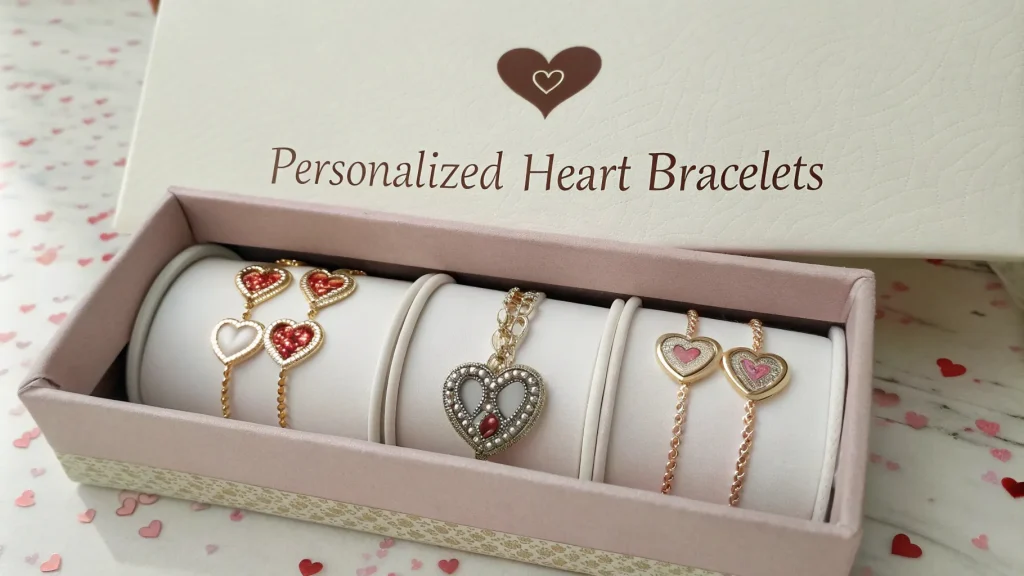 shop personalized heart bracelets box