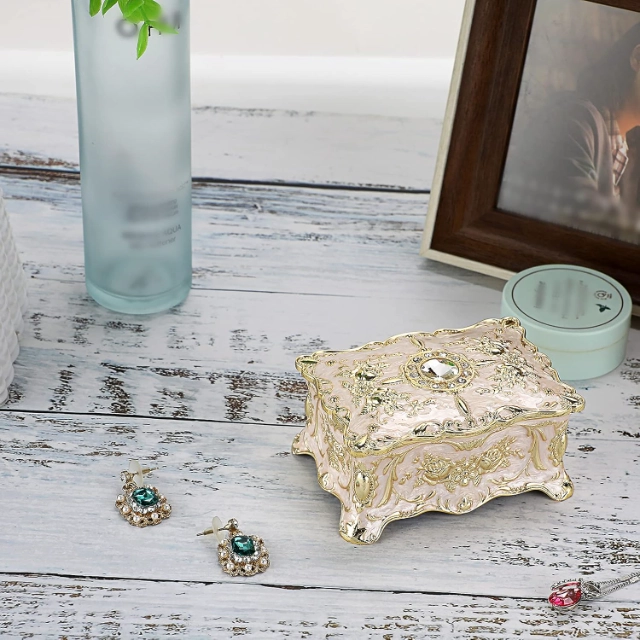 Vintage Floral Jewelry Box: Blossoming with History, A Petal-Pretty Abode for Jewels - vintage floral jewelry box 1