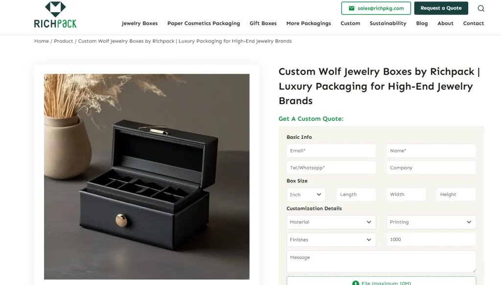 wolf jewelry box by richpack