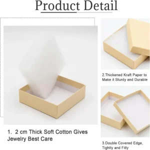 Kraft Jewelry Boxes - Durable Kraft, Soft-lined丨Protect Delicate Pieces Stylishly - 10468
