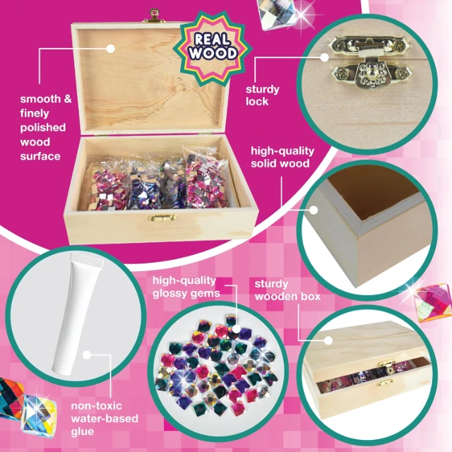 Elegant Victorian Jewelry Boxes | Decorated with Lace | For Vintage-Charmed Jewelry Storage - DIY Sparkly Girls Jewelry Box Kit2