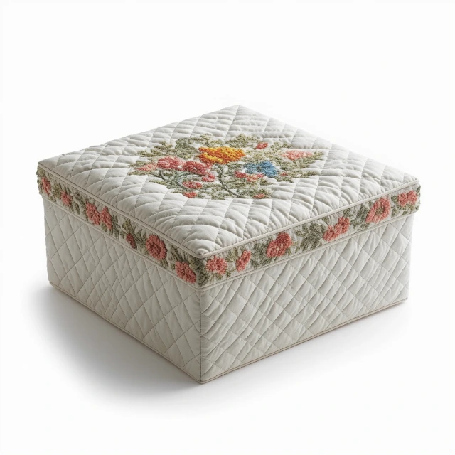 Artistic Embroidered Quilted Boxes | Embellished with Embroidery for Artistic Gift Packaging - Embroidered Quilted Boxes3