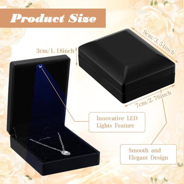 Led-Lit Jewelry Boxes: Ideal for Showcasing, with Diverse Designs & Soft Lining - LED Lit Jewelry Boxes2