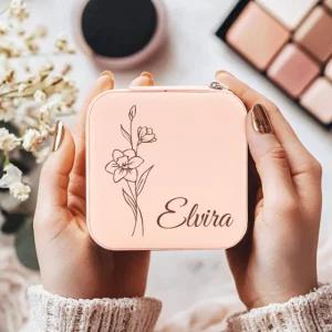 جعبه جواهرات طرح دار شیک | آراسته شده با الگوهای مد روز در مواد محکم - جعبه جواهرات الگو1