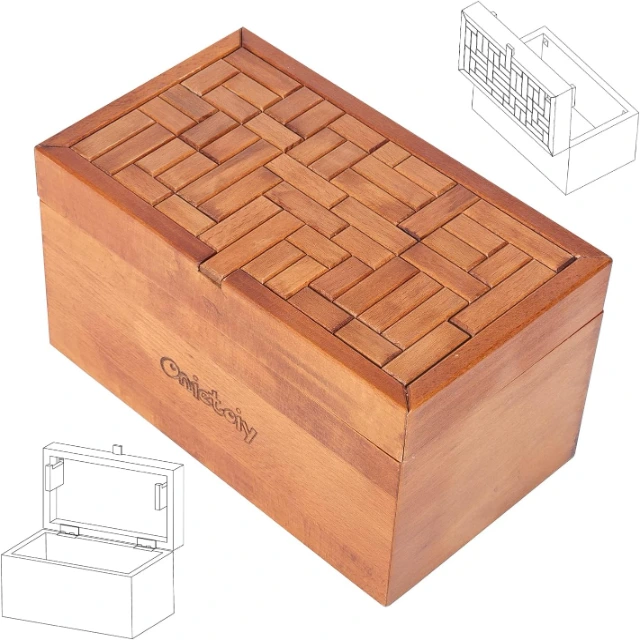 Wooden Secret Puzzle Box: Interactive Packaging with Puzzle for Unique Jewelry Storage - Wooden Secret Puzzle Box3