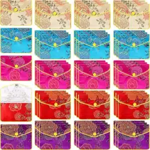 Brocade Jewelry Pouch Perfect for Special Occasions | Exquisite Brocade Fabric, Luxurious Look - brocade jewelry pouch4