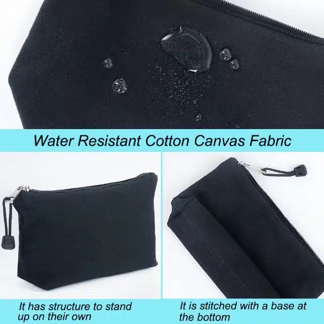 Canvas Zipper Pouches for Gym Gear Carrying | Breathable Designs with Customized Logos - canvas zipper pouch2