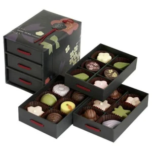 மகிழ்ச்சியான சாக்லேட் பெட்டி: டிராயர்களில் ரிச் சாக்ஸ், தரமான அட்டை, இனிமையான தருணங்களுக்கு - இழுப்பறைகளுடன் கூடிய சாக்லேட் பெட்டி1