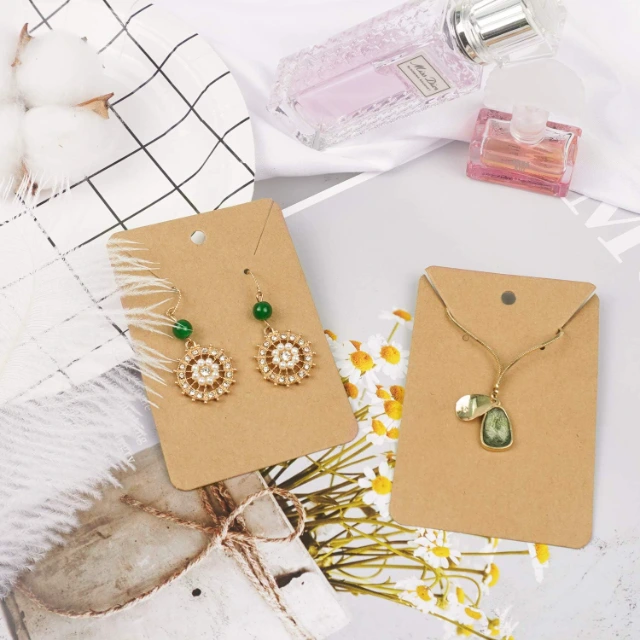 100 Cartes Présentation Pour Boucles D'Oreilles - Carton Rigide Avec Pochette OPP - Format Rectangle Noir - Pour Bijouterie Ou DIY