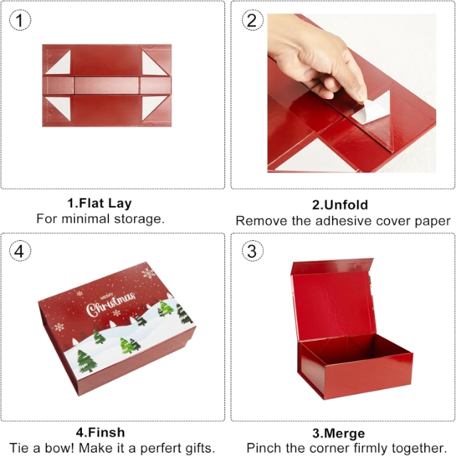 Festive Flip Top Christmas Boxes - Adorned with Holiday Cheer, Spreading Christmas Joy - flip top christmas boxes2