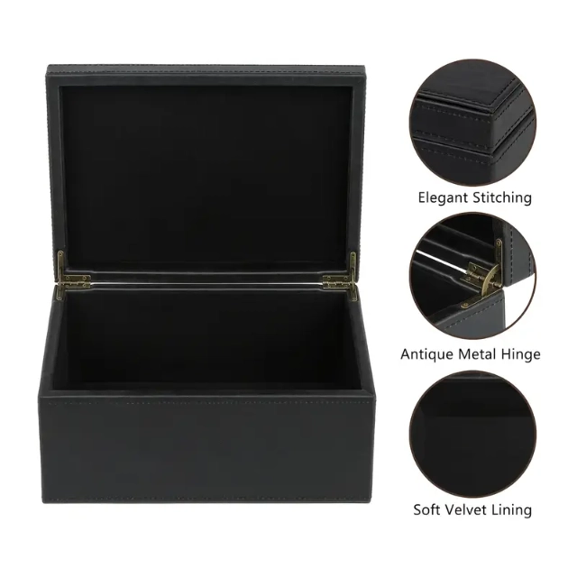 Exquisite Leather Keepsake Box - The Ideal Holder for Treasured Memories, Premium Quality Leather - leather keepsake box3