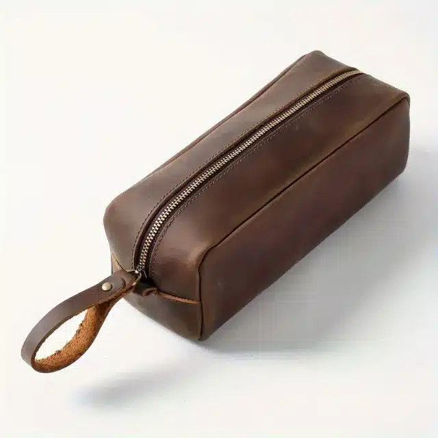 Leather Zipper Pouches for Luxury Item Storage | Customizable Embossing | Perfect for Jewelry - leather zipper pouch7