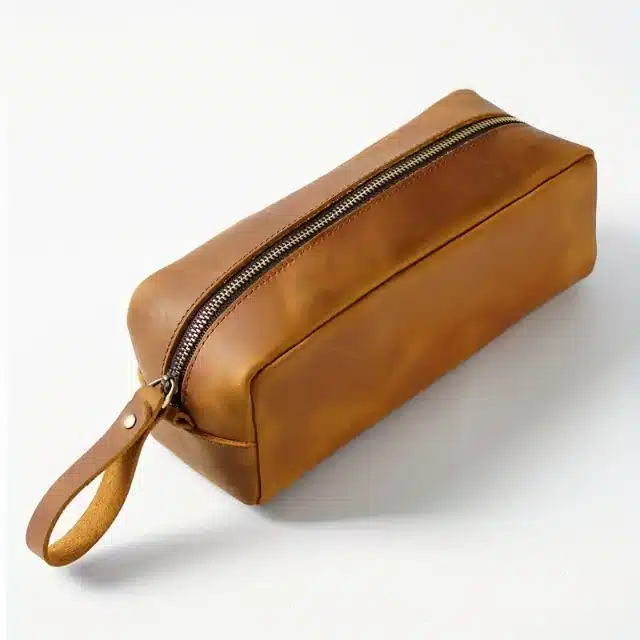 Leather Zipper Pouches for Luxury Item Storage | Customizable Embossing | Perfect for Jewelry - leather zipper pouch8