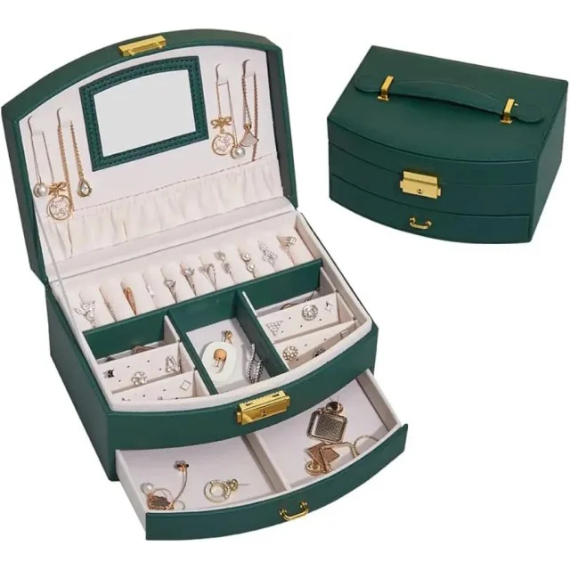 Premium-Quality Drawer-Style Jewelry Boxes I Featuring Customizable Exteriors & Soft Linings - meidum jewelry box 007, PU leather