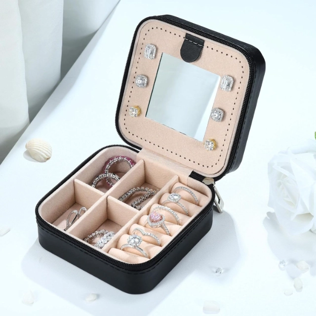 Monogrammed Leather Jewelry Box - Skillfully Handmade with Intricate Monogram Details. - monogrammed leather jewelry box4