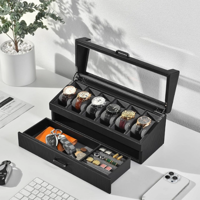 Custom Leather Watch Box - Tailored with Precision-fit Slots & Personal Touches - personalized leather watch box3
