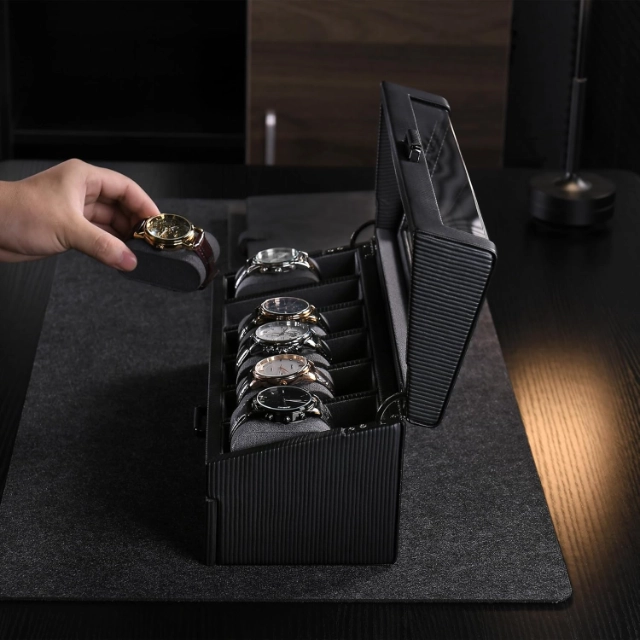 Custom Leather Watch Box - Tailored with Precision-fit Slots & Personal Touches - personalized leather watch box5