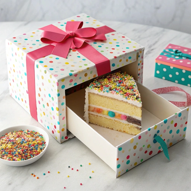 Surprise Cake Box: Hidden Drawer for Extras, Safe for Cakes, Party Essential - surprise cake box with drawer