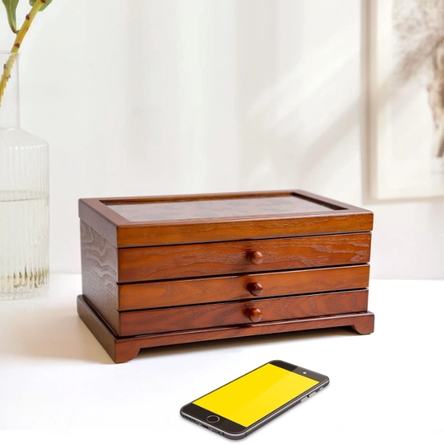 Stylish Women’s Wood Jewelry Box - Soft Lining, Organize Gems in Style - wood jewelry box for women3