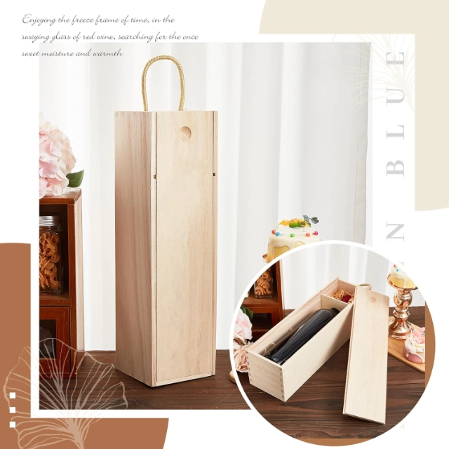 Elegant Wooden Wine Box - Premium for Vintages, Perfect for Wine Lovers - wooden wine box5