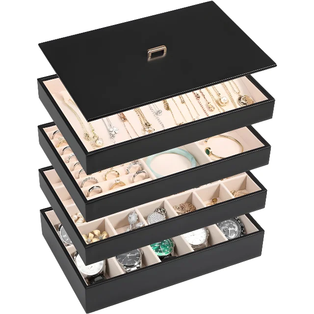 Versatile Stackable Jewelry Storage - Solutions for Maximum Space Utilization - Stackable jewelry trays with lids1