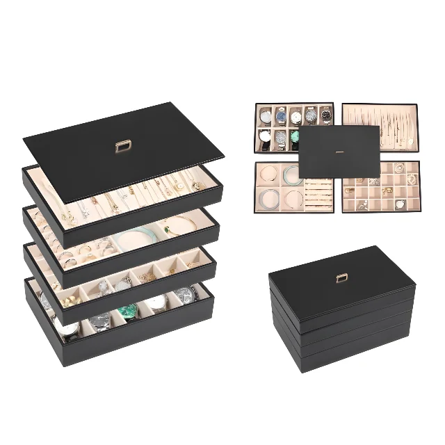 Versatile Stackable Jewelry Storage - Solutions for Maximum Space Utilization - Stackable jewelry trays with lids3