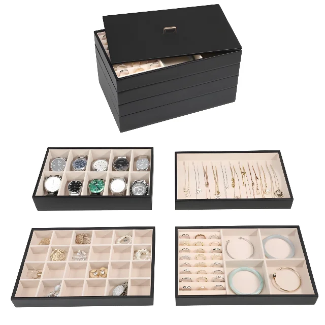 Versatile Stackable Jewelry Storage - Solutions for Maximum Space Utilization - Stackable jewelry trays with lids5