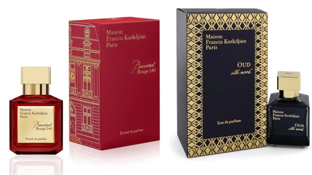 Maison Francis Kurkdjian's perfume bottle boxes