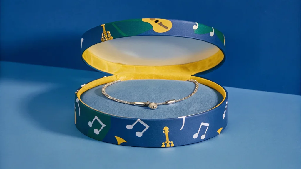 custom bracelet box with music with round base
