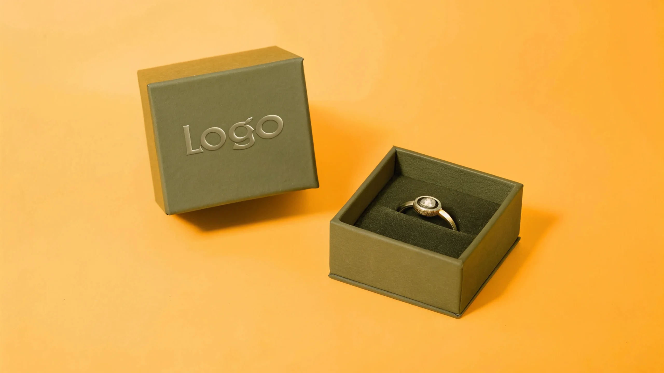 custom logo printed ring box