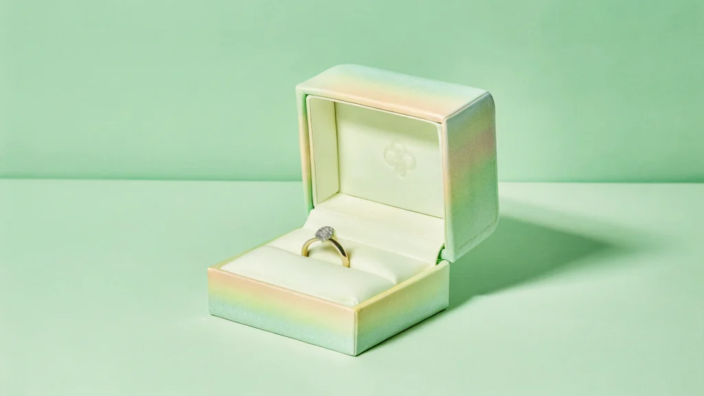 custom logo printed ring jewelry box soft color to