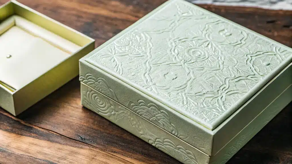 2025 Stamping on Jewellery Boxes Guide - embossing and engraving in a pearl art paper for j