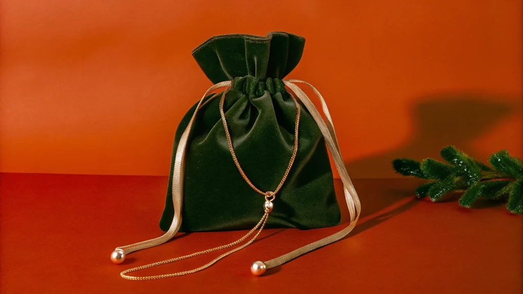 jewelry pouch drawstring velvet holidat