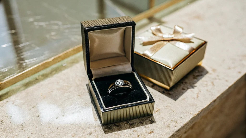 men ring necklace box gift packaging
