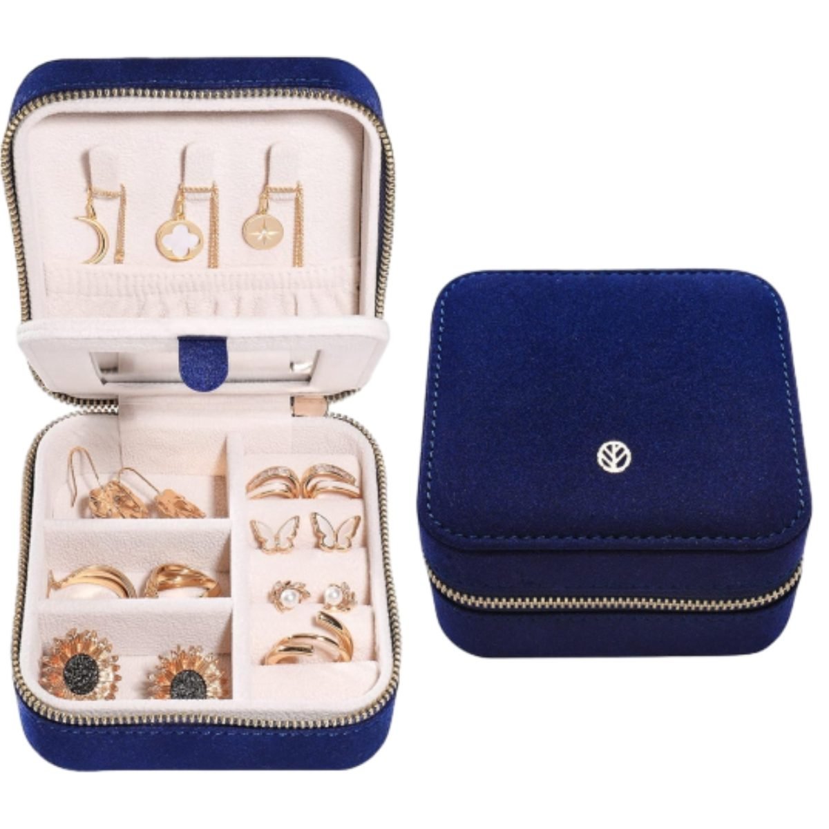 Stylish and Compact Portable Travel Jewelry Box - Keep Jewelry Safe on Trips - portable travel jewelry box 1