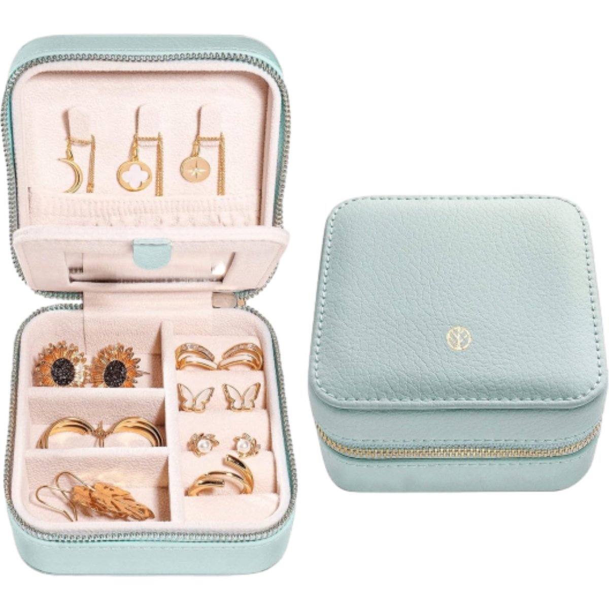 Stylish and Compact Portable Travel Jewelry Box - Keep Jewelry Safe on Trips - portable travel jewelry box 3