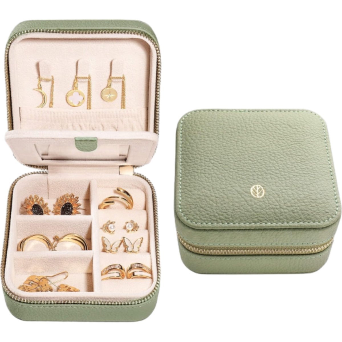 Stylish and Compact Portable Travel Jewelry Box - Keep Jewelry Safe on Trips - portable travel jewelry box
